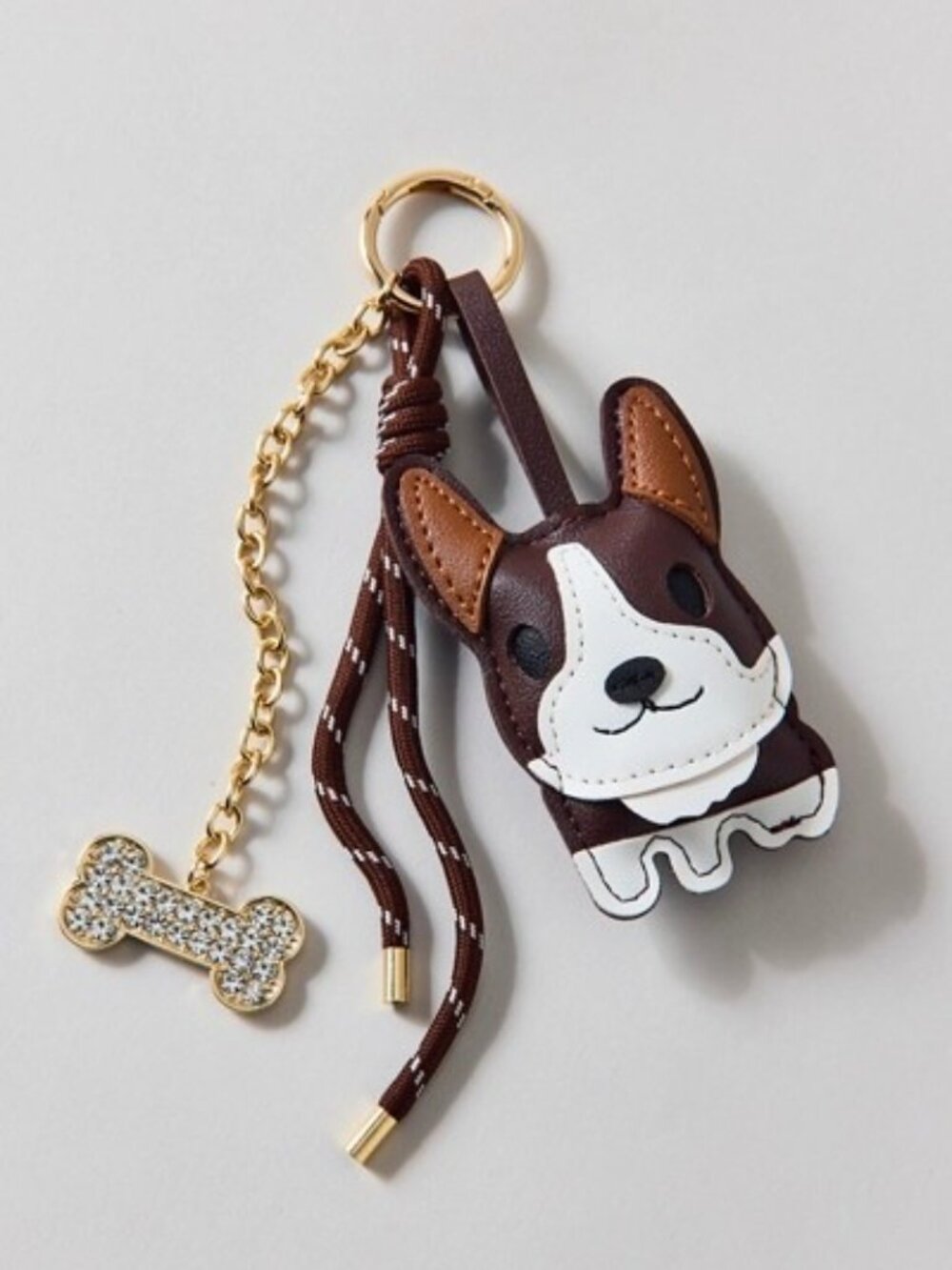 UO Corded Faux Leather Dog Keychain